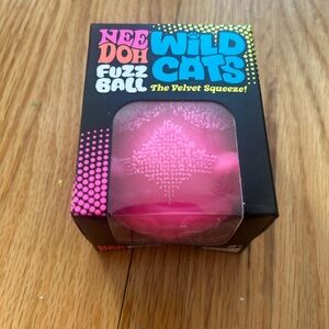 Wild Cats Fuzz Ball Pink Velvet Squeeze Toy